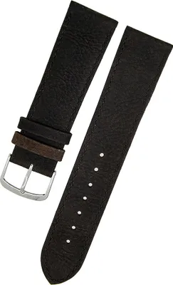 Produktbild von Uhrenarmband echtes Wasserbüffel Leder dunkelbraun mit brauner Naht 20mm Neu