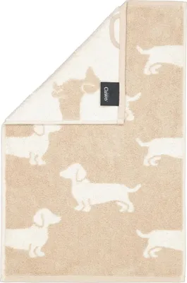 Produktbild von Cawö Gästetuch We love Dogs 6246-33 Dackel Natur 30x50