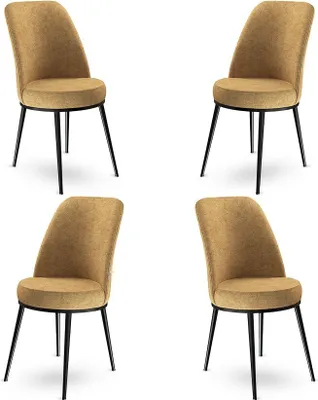 Immagine prodotto di Skye Decor, Dexa - Cappuccino, Nero, Set di sedie (4 pezzi), 100% METALLO, Cappuccino, 45 x 42 x 89 cm