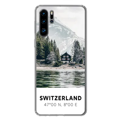 Produktbild von MuchoWow® Handyhülle Schutzhülle Hülle für Huawei P30 Pro Schweiz - Berg - Chalet Silikon Softcase Handy Hülle - Schutzdeckel