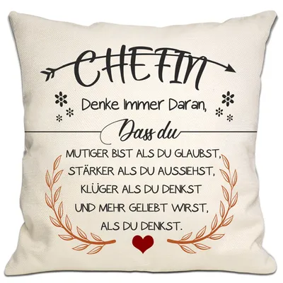 Produktbild von Kissenbezüge: Inspirierendes Geschenk für eine Chefin, Zeichen der Wertschätzung, Geburtstagsgeschenk