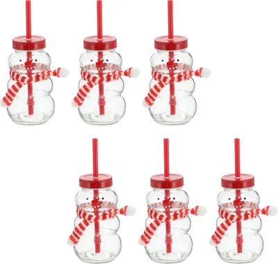 Produktbild von Novaliv 6x Tassen Glühwein 260 ml Trinkglas Schneemann