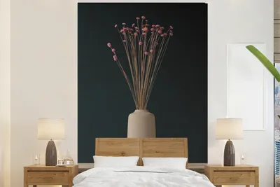 Produktbild von MuchoWow® Fototapete für Wohnzimmer oder Schlafzimmer Wandtapete Vinyl Motivtapete Vase - Stilleben - Blumen - 180x280 cm - Wallpaper