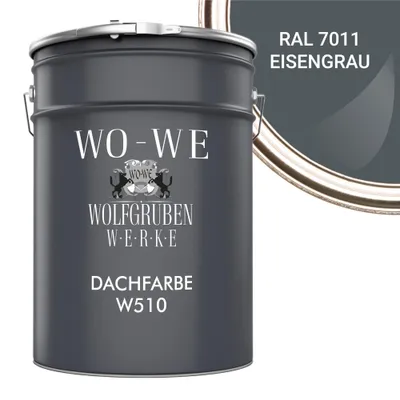 Produktbild von Dachfarbe Sockelfarbe Dachbeschichtung W510 Eisengrau RAL 7011 - 20L