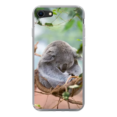 Produktbild von MuchoWow® Handyhülle Schutzhülle Hülle für iPhone SE 2020 Koala - Äste - Schlaf - Kinder - Jungen - Mädchen Silikon Softcase Handy Hülle - Kartenbesitzer