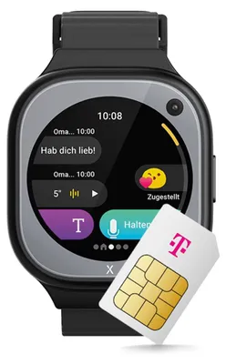 Produktbild von "X6 Pro eSIM Kinder Smartwatch in Schwarz: Perfekte Begleitung für Ihre Kleinen im Telekom Netz"