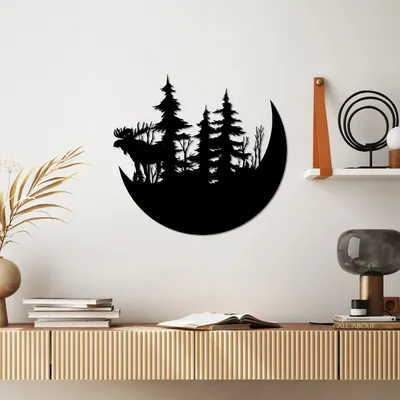 Produktbild von Wallity, The Wild Nature 2 - M, Dekoratives Wandaccessoire aus Metall, 100 % METALL, Schwarz, 50 x 46 cm