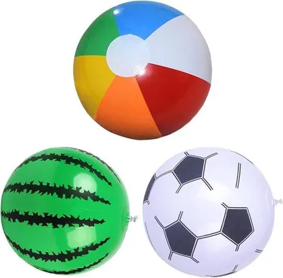 Produktbild von Famanu Strandballen Set - Bunte, aufblasbare Bälle - 3 Stück, 30 cm