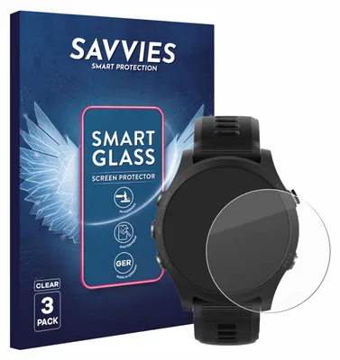 Produktbild von 3x Savvies Schutzglas Folie für Garmin Forerunner 935 9H Panzer Schutzfolie Glas Displayschutz klar transparent