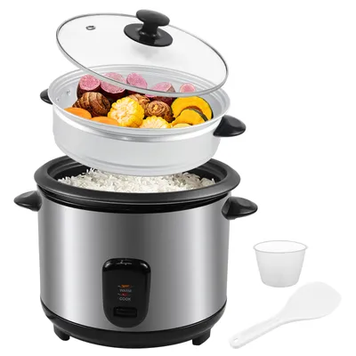 Produktbild von Reiskocher Dampfgarer OZSRC-18 Schnellkochtopf Warmhaltefunktion 1,8 liter Warmhaltefunktion Kochtopf 700W mit Löffel und Messbecher