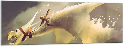 Produktbild von Bilder auf glas - Kreatur Abstraktion - 160x50cm - Glasbilder - Wandbilder - Kunstdruck - zum Aufhängen bereit - Wanddekoration aus Glas - Glas Bilder - Wandbild auf Glas - Einteilig - GAB160x50-3862