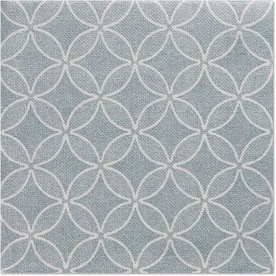 Produktbild von Servietten "ROYAL Collection" 1/4-Falz 40 cm x 40 cm arktikblau "Circle Flowers"