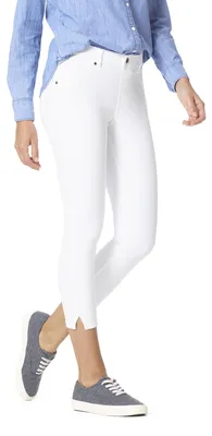 Produktbild von HUE Essential Denim Capri-Leggings für Damen mit Taschen und Seitenschlitzen, Be