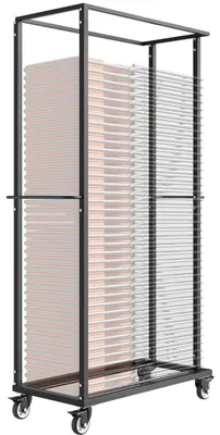 Immagine prodotto di Carrello per sedie VEVOR, supporto per sedie pieghevole, capacità di carico di 227 kg, carrello per sedie per impieghi gravosi per 60 sedie, supporto per sedie in metallo con rotelle girevoli e ruote di bloccaggio