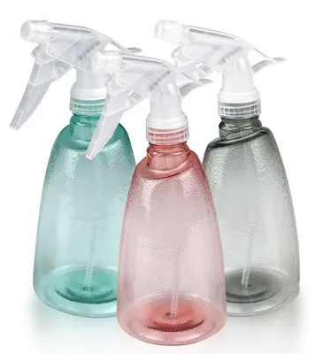 Sprühflasche 500 ml, transparent, 3er Set, Kunststoff, Zerstäuber