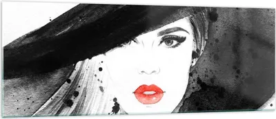 Produktbild von Bilder auf glas - Frau Gesicht Lippen - 140x50cm - Glasbilder - Wandbilder - Kunstdruck - zum Aufhängen bereit - Wanddekoration aus Glas - Glas Bilder - Wandbild auf Glas - Einteilig - GAB140x50-3916