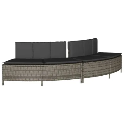 Produktbild von vidaXL Whirlpool-Bänke mit Auflagen 2 Stk. Grau Poly Rattan