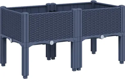 Produktbild von vidaXL Pflanzkasten mit Beinen Blaugrau 80x40x42 cm PP