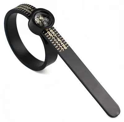 Imagen del producto de Calibrador para anillos, cinta métrica para anillos, precisa, fácil de usar, para determinar el tamaño de los anillos