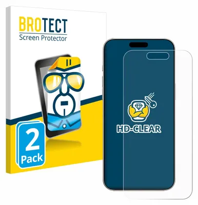 Produktbild von 2x Für Apple iPhone 16 Schutzfolie BROTECT Displayschutz Display Schutz Folie Klar Transparent