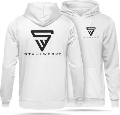 Produktbild von STAHLWERK Hoodie Kapuzenpulli Kapuzenpullover Weiß Größe XXL