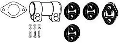 Produktbild von HJS 82 15 6499 Montagesatz Auspuffanlage Abgasanlage für FORD MONDEO III (B5Y) MONDEO III Stufenheck (B4Y)