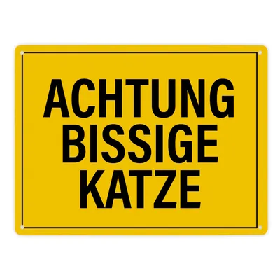 Produktbild von Achtung bissige Katze Metallschild XXL