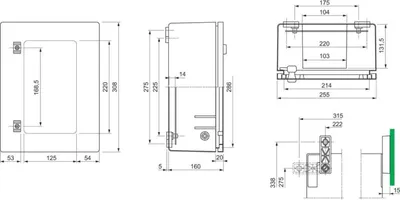 Produktbild von Schneider Electric NSYPLM3025G, 255 mm, 160 mm, 308 mm