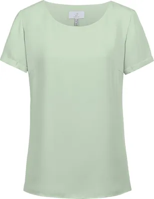 Produktbild von Greiff CHIFFON Damen Chiffon-Bluse Kurzarm Rundhals Regular Mint 36