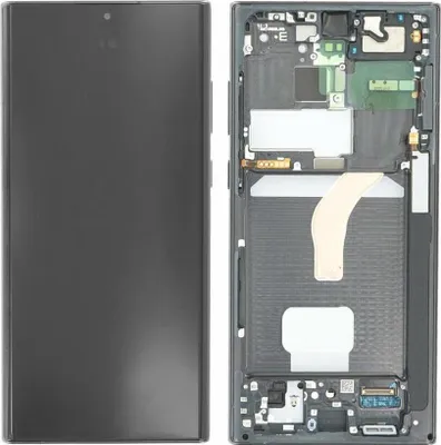 Produktbild von Original AMOLED Display Touchscreen Bildschirm & Rahmen Phantom Schwarz für Samsung Galaxy S22 Ultra S908B