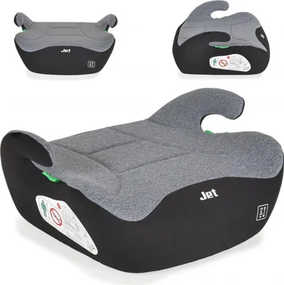 Produktbild von Moni Kindersitzerhöhung Jet i-Size (125-150cm) Gruppe 3 Armlehne Bezug waschbar grau/schwarz