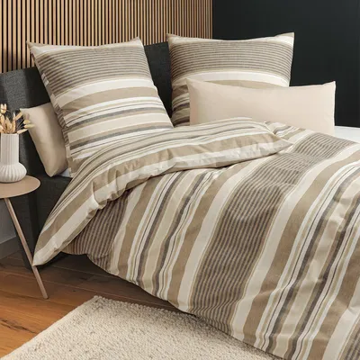 Produktbild von Janine Feinbiber Bettwäsche Davos 65192 beige 155x220 cm + 80x80 cm