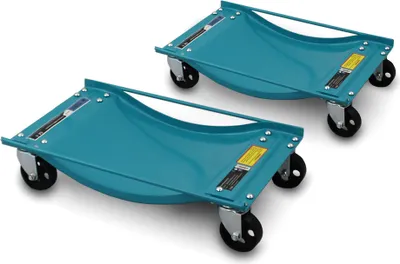 Produktbild von Bituxx 2 Stück Rangierhilfe für PKW Auto Rangierroller Rangierheber Roller Blau MS-15199