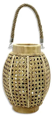 Produktbild von Rattanlaterne Natur Ø24 x 38cm - Windlicht