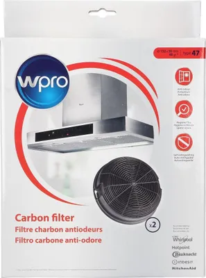 Produktbild von Aktivkohlefilterset Kohlefilter rund Ø 153mm Dunstabzugshaube Whirlpool Bauknecht Wpro 484000008784 Type47 AMC023 passend auch für AEG 50292969008 Typ47 und Elica F00478