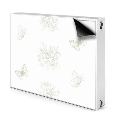 Produktbild von Magnet Heizkörper Heizkörper-Abdeckung Heizkörperabdeckung 110x60 cm - Schmetterlinge und Blumen