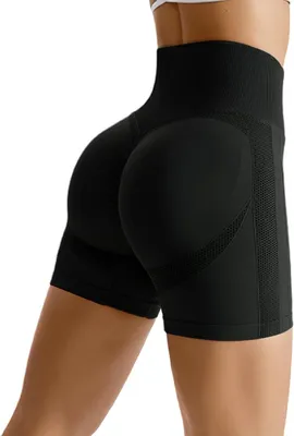 Productafbeelding van Sportshorts Dames - Fitness Legging - Actief Leven - Scrunch Butt Effect - Hoge Taille - Zwart