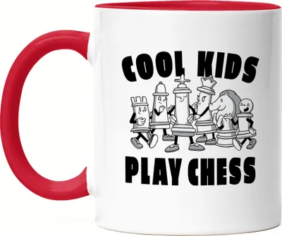Produktbild von Cool Kids Play Chess Tasse Rot Schachspieler Schachbrett Chess Geschenkidee Für Schachfans