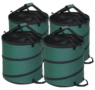 Produktbild von Gartensack 4x86L wasserdicht Gartenabfallsack mit Trageschlaufen Griffe, stabil robust Laubsack Grün