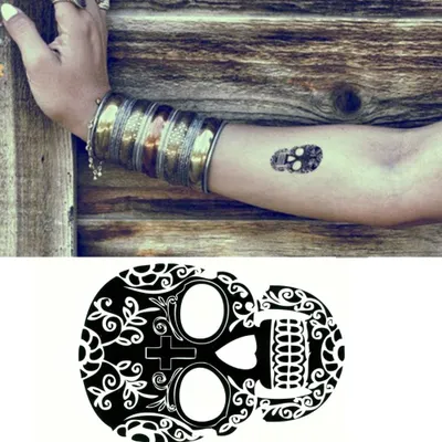 Produktbild von Temporäre Tattoos Totenkopf Körperkunst