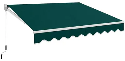Image de Marquise avec bras articulé, modèle OP70368LS, dimensions 250 x 295 cm, couleur verte