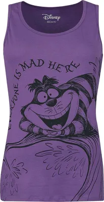 Produktbild von Alice im Wunderland Top Damen Grinsekatze lila L