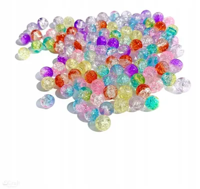 Productafbeelding van Gekraakte glaskralen, 8 mm, 100 stuks, mix - Dalprint dpCraft