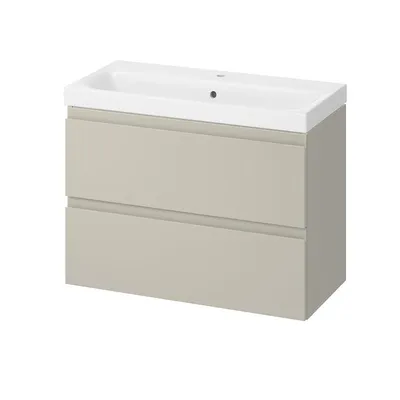Produktbild von AQUA for you | Badezimmerschrank - CERSANIT MODUO - Waschtisch Set 80 cm – Kaschmir - mit Waschbecken, Unterschrank, Badmöbel Set, Badezimmerschränke