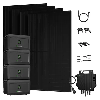 Produktbild von Powerness® Balkonkraftwerk mit Speicher 8192Wh 4x NOAH 2000 Speicher mit 800W Wechselrichter und 2000W Full Black Bifazial Solarmodule 0% VAT