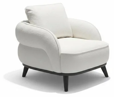 Immagine prodotto di Poltrona bianca, design moderno ed elegante, divano imbottito, poltrona da relax
