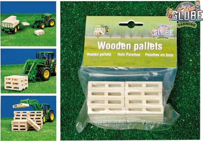 Produktbild von Van Manen Holz-Paletten Set 8 Stück 5x3,8x1cm im Maßstab 1:32