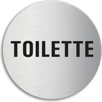 Produktbild von Schild Türschild Toilette | Edelstahl selbstklebend Ø 60 mm