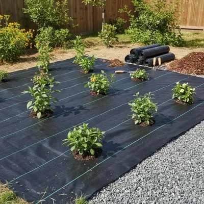 Produktbild von Unkrautvlies Gartenvlies - Geotextil Vliesstoff - 1,8 x 30,5 m - 108 g/m² - Wasserdurchlässiges PP - Unter Kies Wegen Beeten
