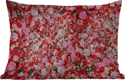 Produktbild von MuchoWow® Outdoor Kissen - Blumen - Farben - Rosen - 50x30 cm - Wetterfest - Lounge Kissen - Sofa kissen - Wohnzimmer Dekoration